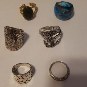 Cool Silver and Gold Women's Ring Set Of 6